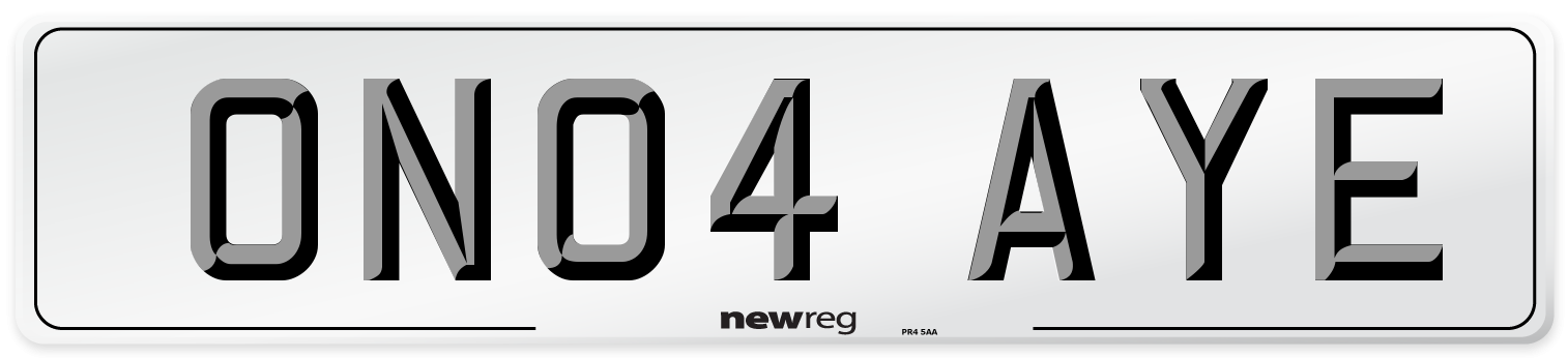 ON04 AYE Number Plate from New Reg